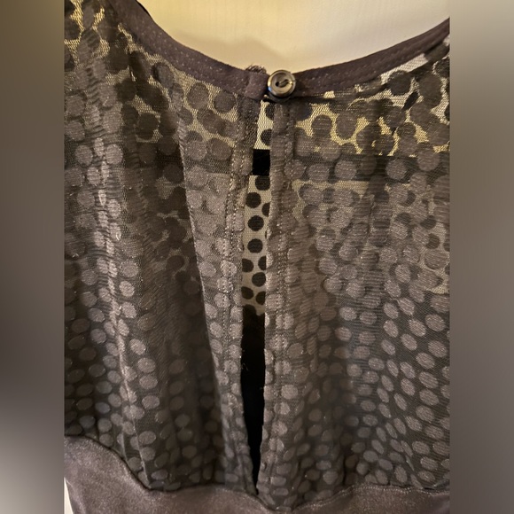 American Apparel black mesh & polka dot bodysuit. XS/S. Sweetheart neck - Picture 4 of 4